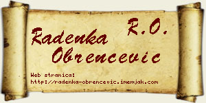 Radenka Obrenčević vizit kartica